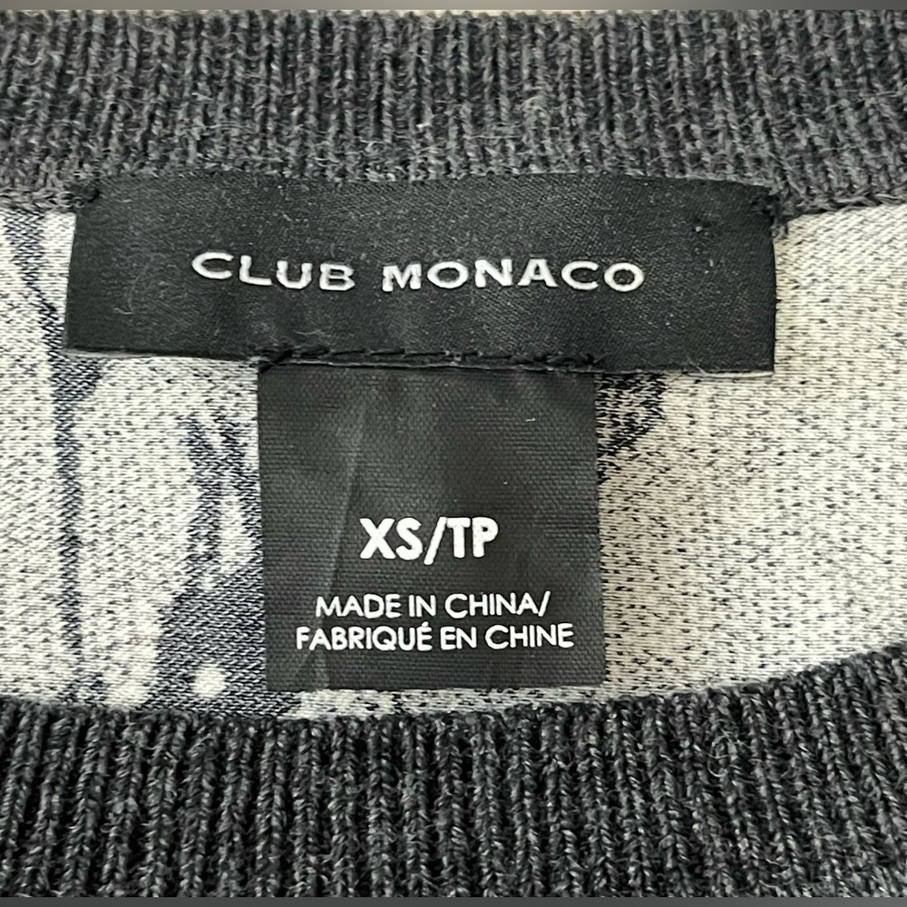 CLUB MONACO NWOT Claribel Layered Look Merino Wool Sweater Charcoal Size XS - Picture 6 of 8